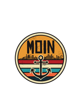 Ancoră Moin model negru pe tricou