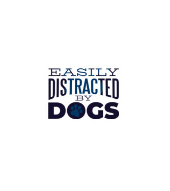 Easily Distracted By Dogs Tricou cu Câine amuzant model albastru deschis pe tricou