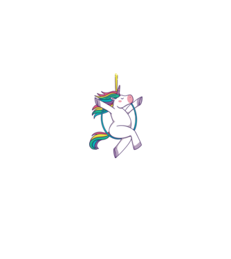 Unicorn pe cerc model alb pe tricou