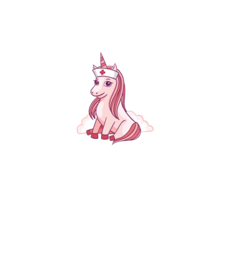 Îngrijitor unicorn model alb pe tricou