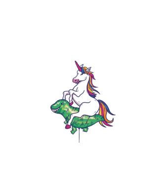 Balon cu Unicorn model turcoaz pe tricou