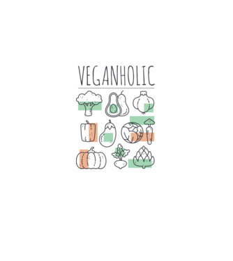 Veganholic model alb pe tricou