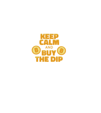 Keep calm and buy the dip Bitcoin model negru pe tricou