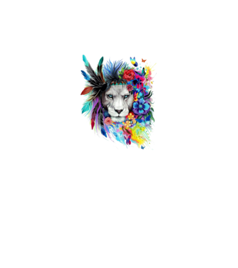lion color jungle model alb pe tricou