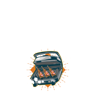 Bere BBQ model negru pe tricou