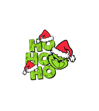 Ho Ho Ho - Grinch model alb pe tricou