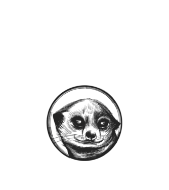 Pui de suricata model negru pe tricou