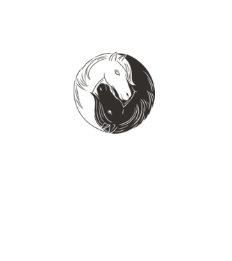 Călăreț Yin Yang model alb pe tricou