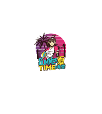 Summer Girl Anime Fată Manga model negru pe tricou