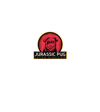 Jurassic Pug Tricou cu mops model negru pe tricou