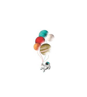 Astronaut Balloons baloane astronaut model negru pe tricou