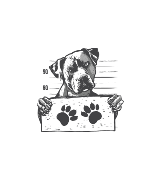 Staffordshire Terrier Închisoare model alb pe tricou