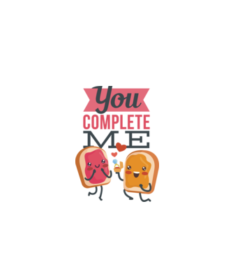 'You Complete Me Tricou drăguț pentru Valentine''s Day' model alb pe tricou