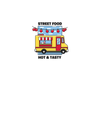 Foodtruck model albastru regal pe tricou