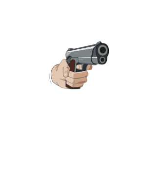 Pistol model albastru deschis pe tricou