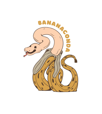 Bananaconda model alb pe tricou