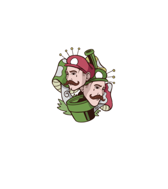 Mario și Luigi model alb pe tricou