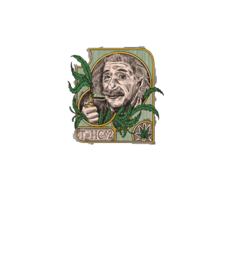 Einstein Marijuana THC model negru pe tricou