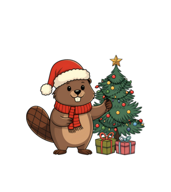 Bober Kurwa Christmas 2 model alb pe tricou