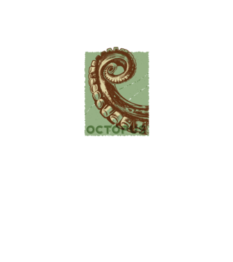 Caracatiță Octopus model negru pe tricou