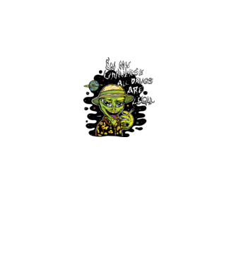 Alien drogat model gri pe tricou