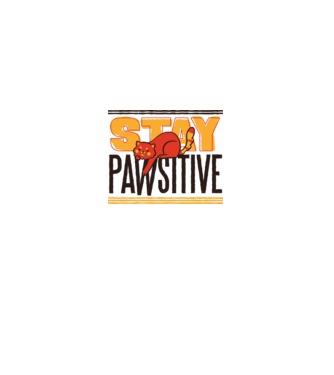 Stay Pawsitive model alb pe tricou