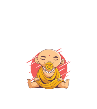 Baby Buddha cu suzetă tricou amuzant model negru pe tricou