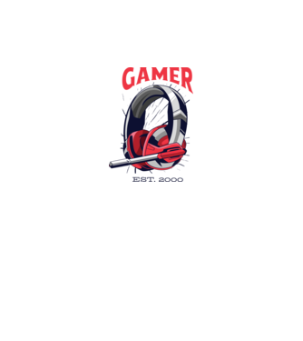 Gamer est. 2000 model alb pe tricou