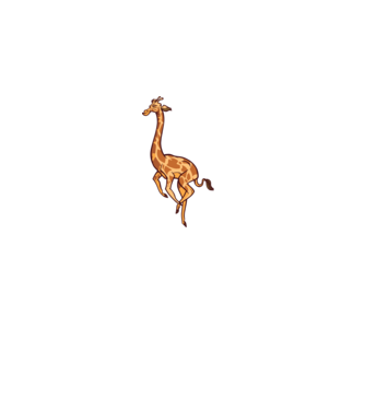 Girafă drăguță model alb pe tricou