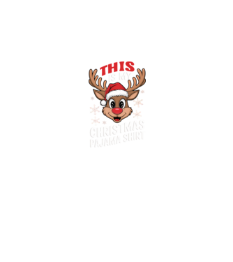 Christmas Pajama Reindeer Negru model negru pe tricou