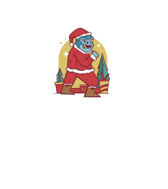 Gorila Santa model alb pe tricou