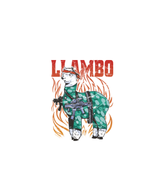 Llambo Lama model negru pe tricou