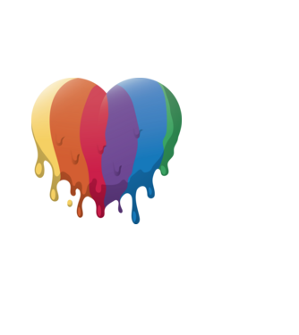 LGBTQ Inimă model alb pe tricou