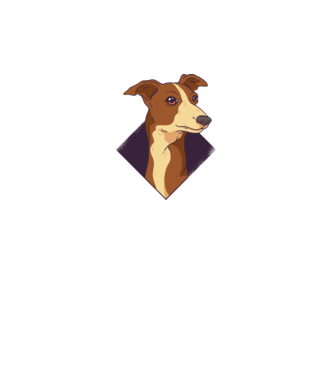 Cap câine Whippet model gri pe tricou