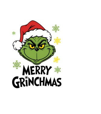 Merry Grinchmas Alb model albastru deschis pe tricou