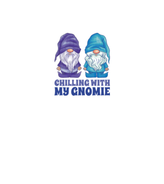 Chilling with my Gnomie model alb pe tricou