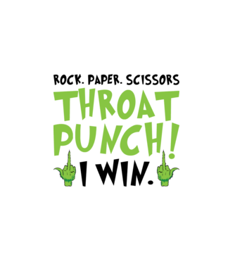 Rock paper scissors - Grinch model alb pe tricou