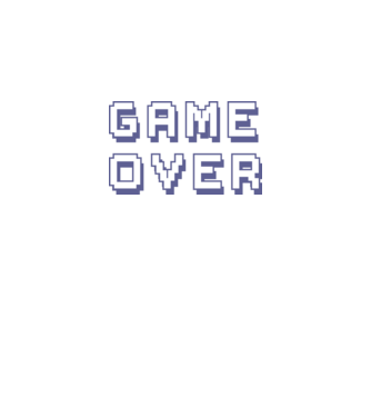 Game Over model alb pe tricou
