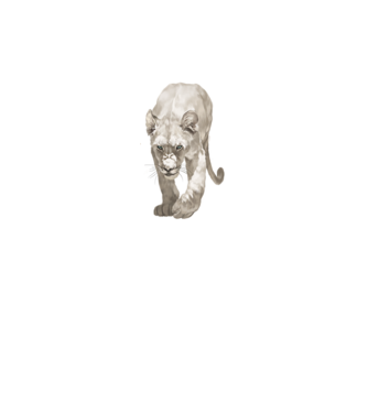white lion model negru pe tricou