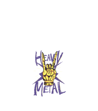 Heavy Metal model negru pe tricou