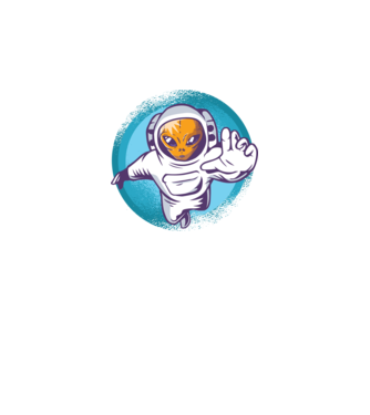 Alien Astronaut model negru pe tricou