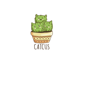 Catcus Pisică Cactus model alb pe tricou