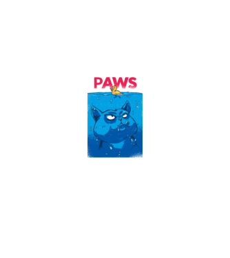 Paws Pisică la atac model negru pe tricou