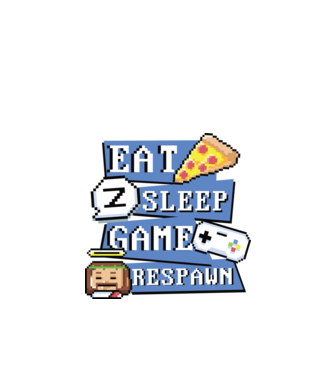 Eat, Sleep, Game respawn model alb pe tricou
