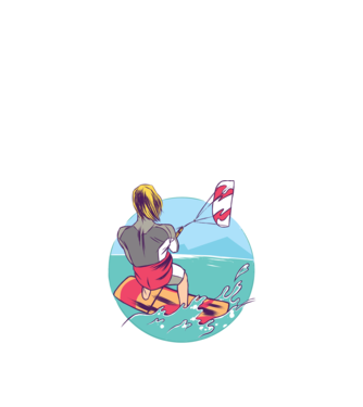 Kite Surf model albastru închis pe tricou