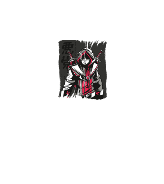 Războinic Anime model alb pe tricou