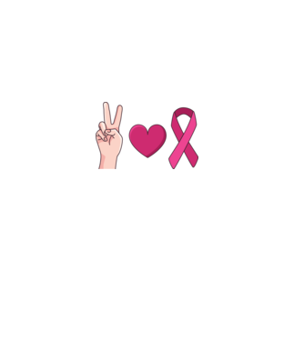 Peace Love lupta împotriva cancerului de sân model roz deschis pe tricou