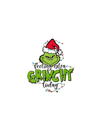 Feeling extra Grinchy today model alb pe tricou