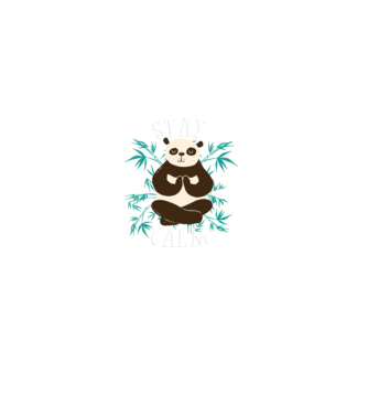 Stay Calm Panda meditație model negru pe tricou