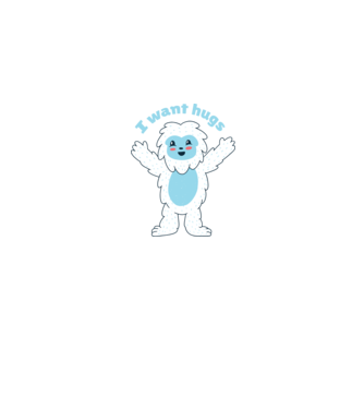 Vreau o îmbrățișare Yeti drăguț model albastru jeanși pe tricou